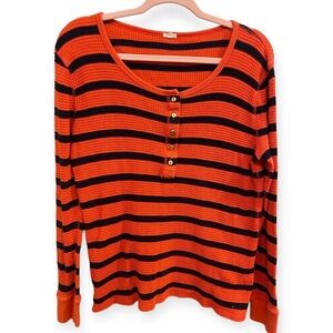 J. Crew Striped Thermal XL FLAW Red and Blue A0009